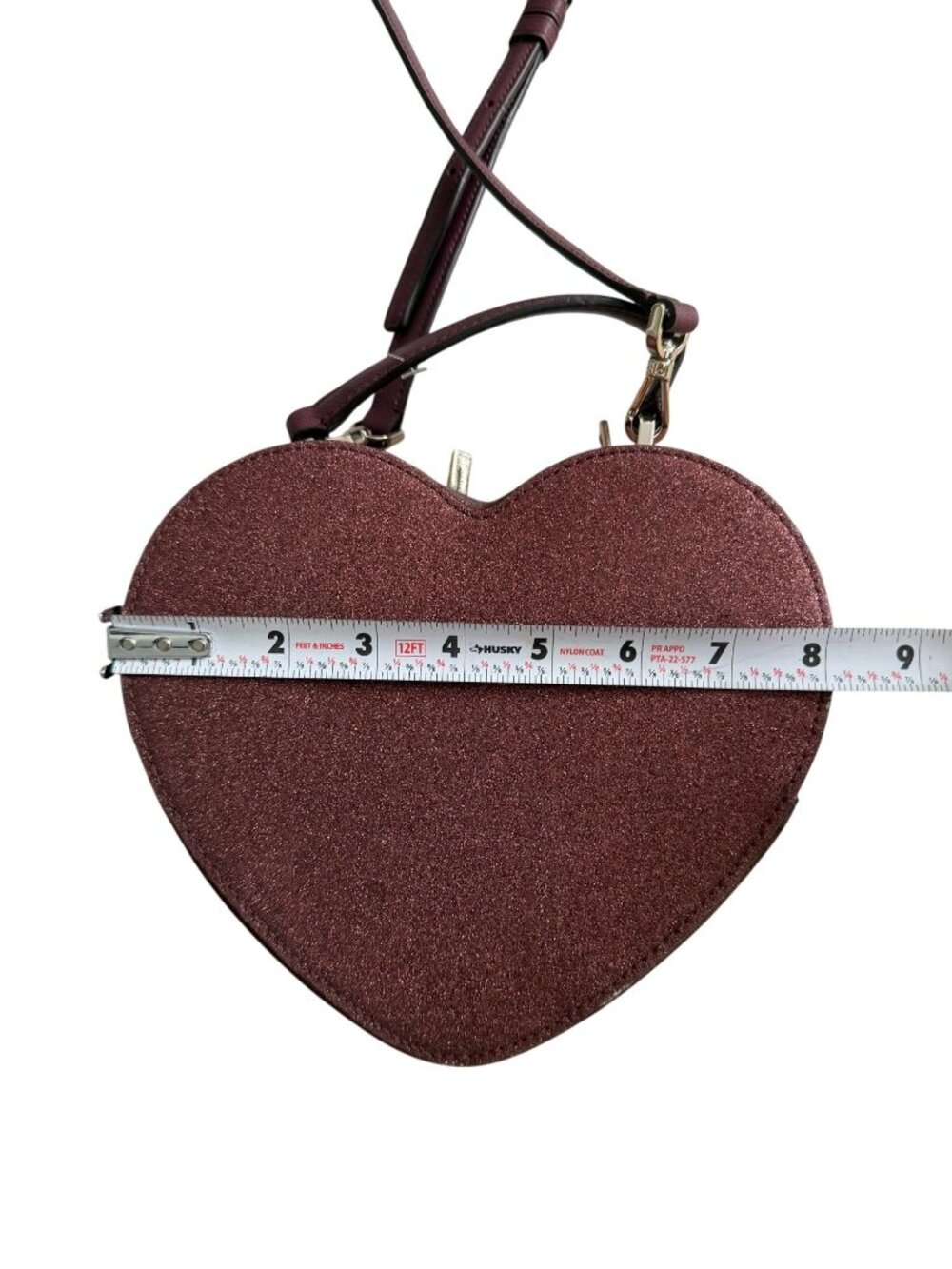 KATE SPADE Burgundy Glitter Love Shack Heart Crossbody Bag - Picture 2 of 14